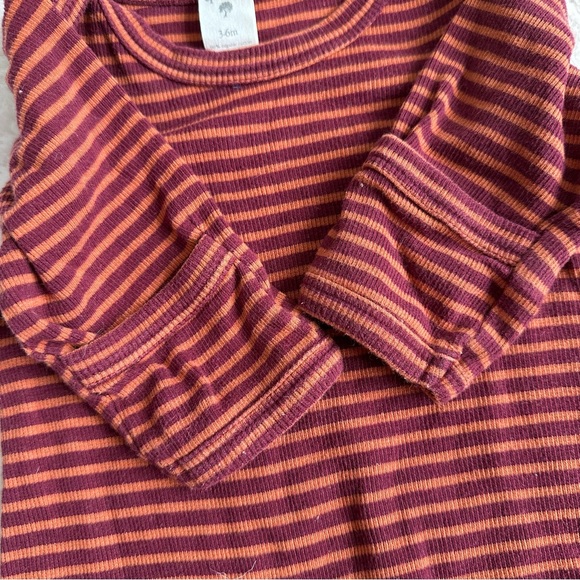 Kate Quinn | "Autumn Stripe" Skinny Rib Lapneck Footie | Size 3-6 Months - Picture 4 of 10